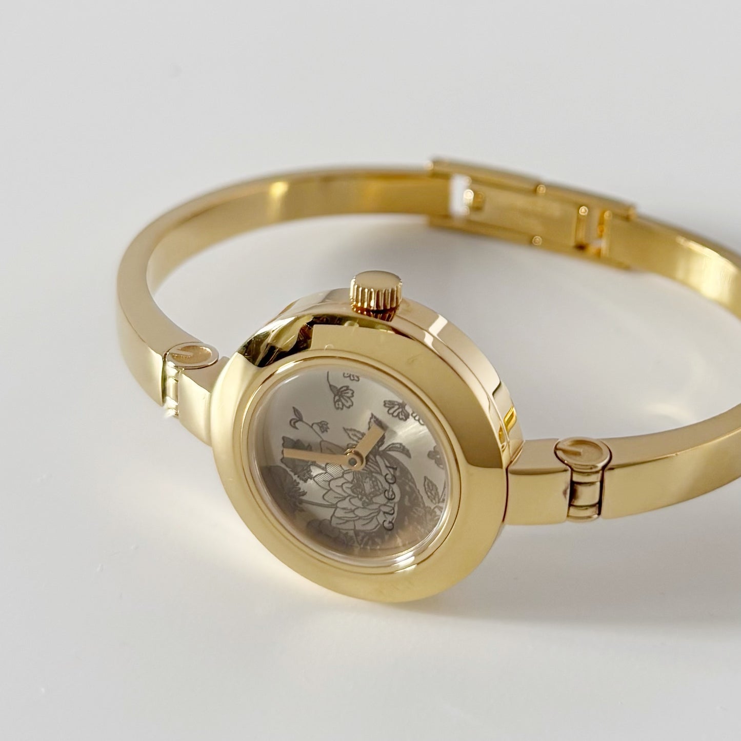 Gucci Early 2000s Gold Plated Bangle Watch