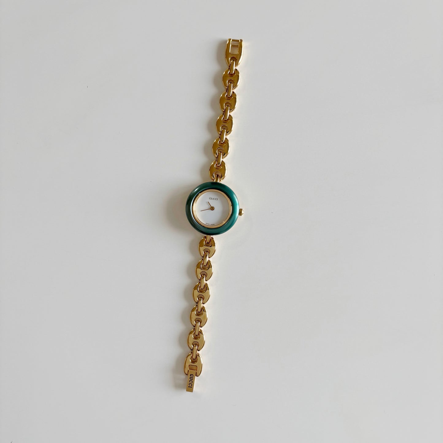 Gucci 1990s Interchangeable Bezel Gold Plated Watch with 6 bezels, case (160mm)