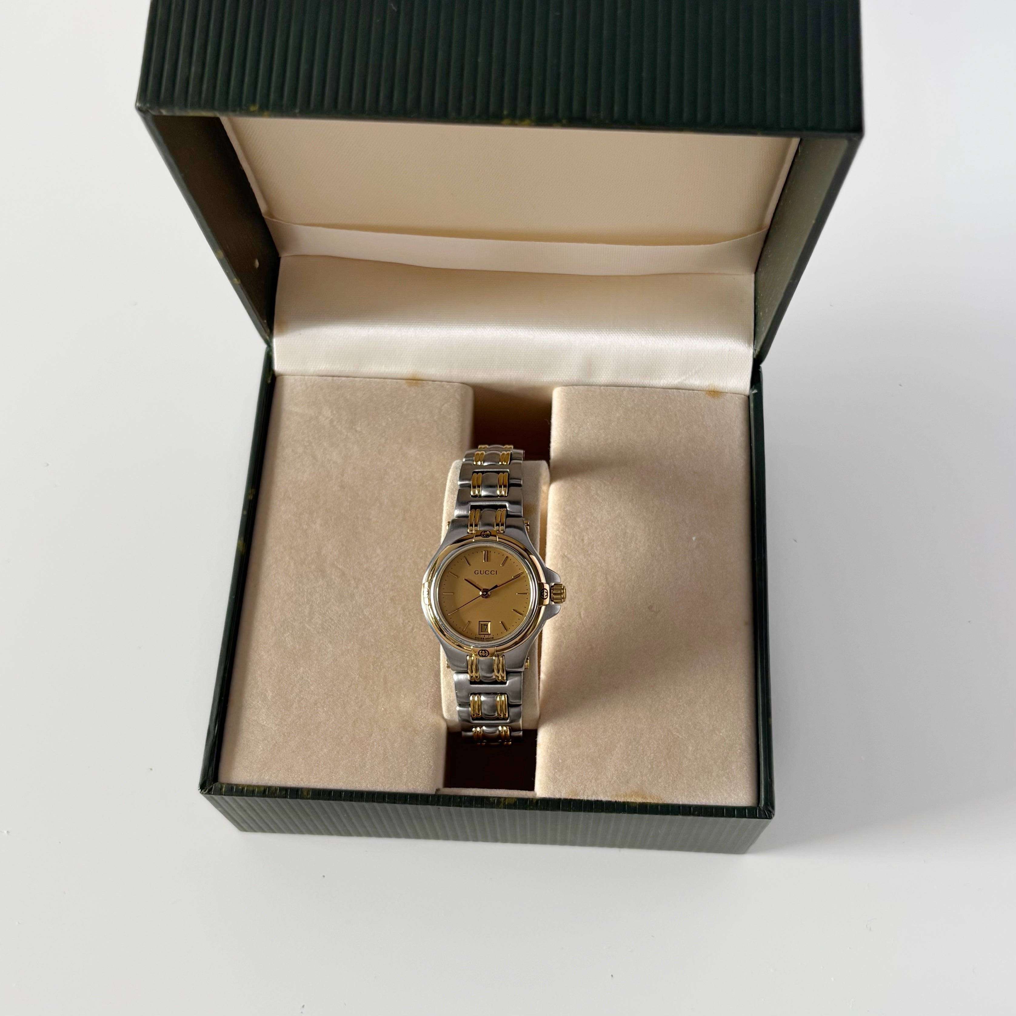 Gucci 1990s Date Round Dial Two Tone Watch – Lorinaté