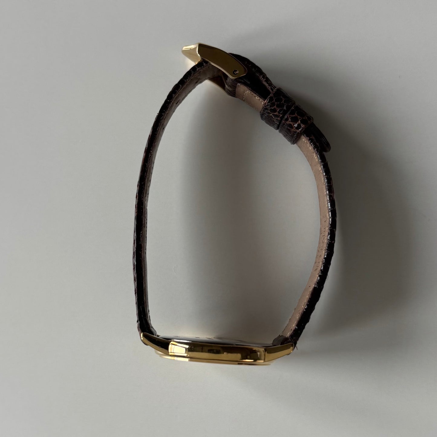 Yves Saint Laurent 1990s YSL Logo Round Dial Gold Plated Watch