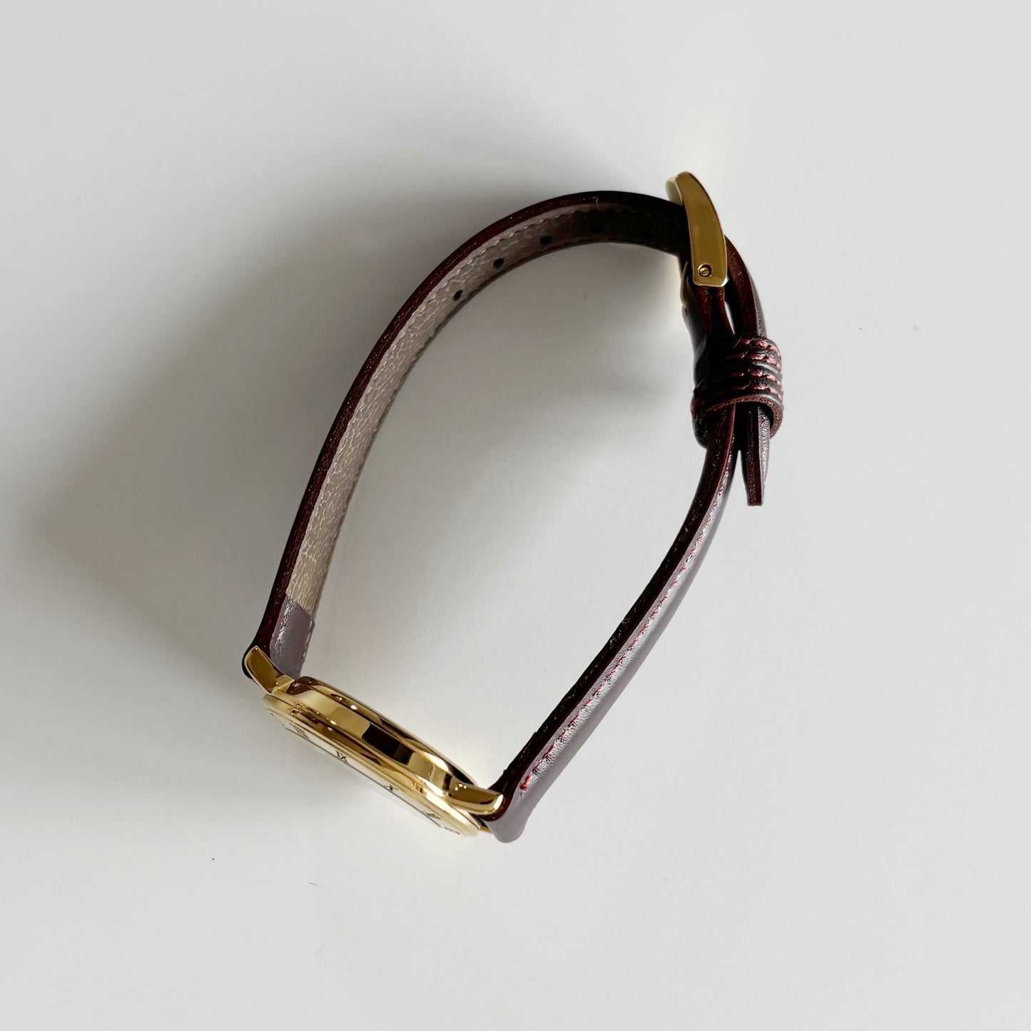 Gucci 1990s Sub Second Round Dial Gold Plated Watch