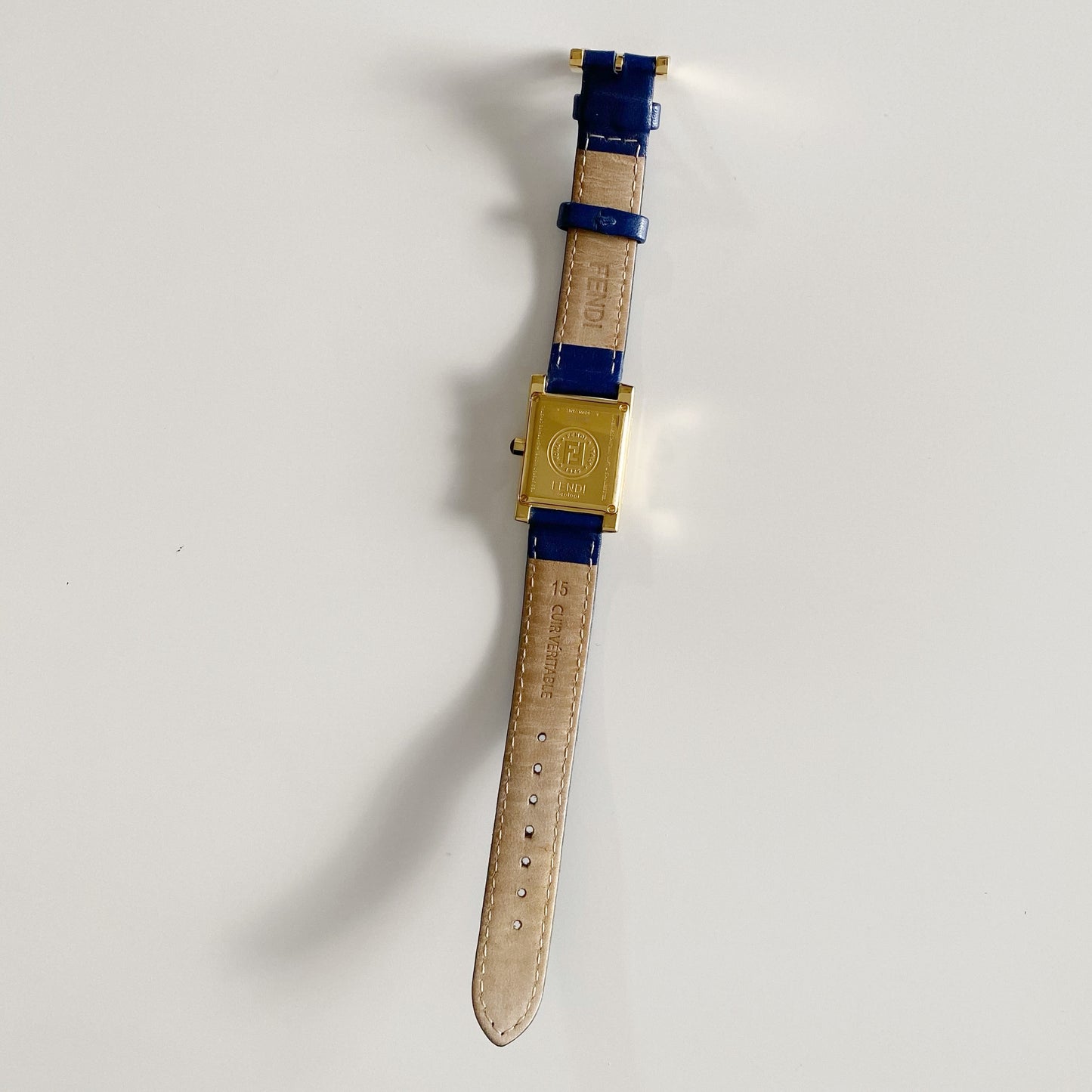 Fendi 1990s Tank Gold Plated Watch