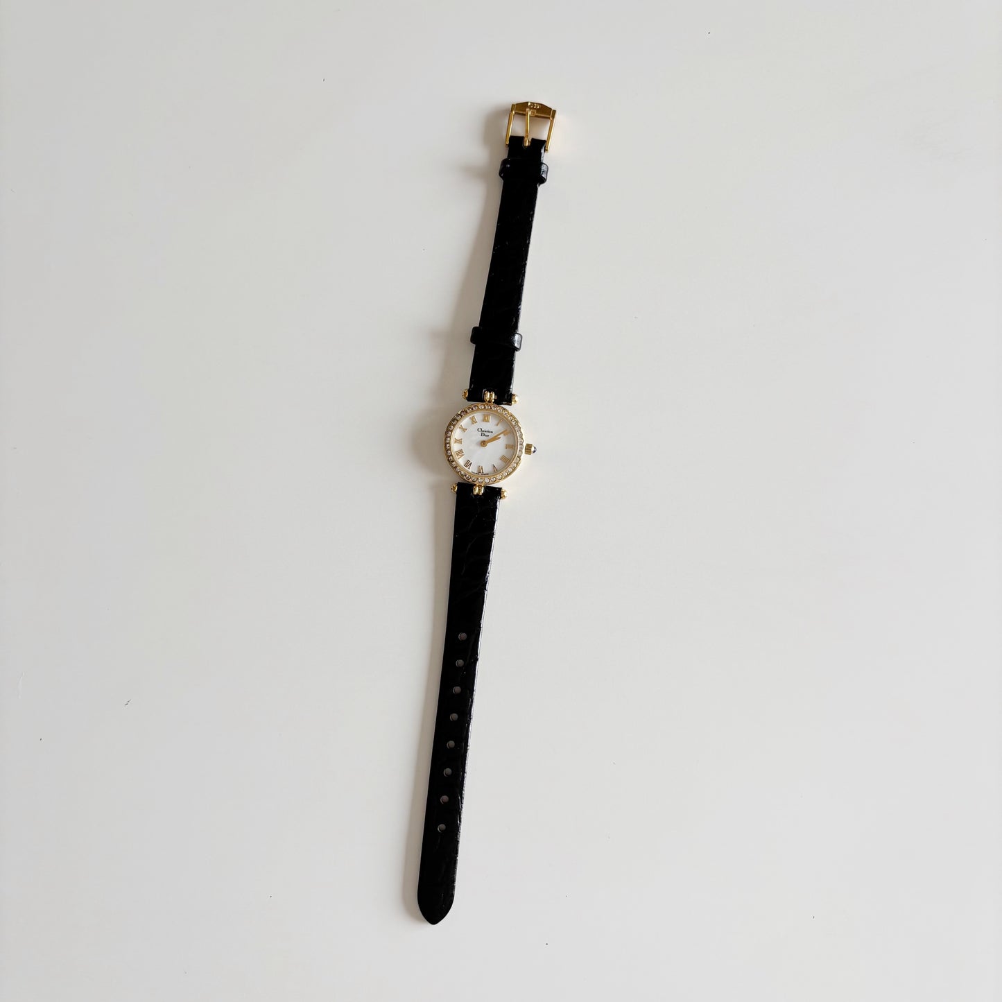 Dior 1990s Seashell Dial Gold Plated Watch