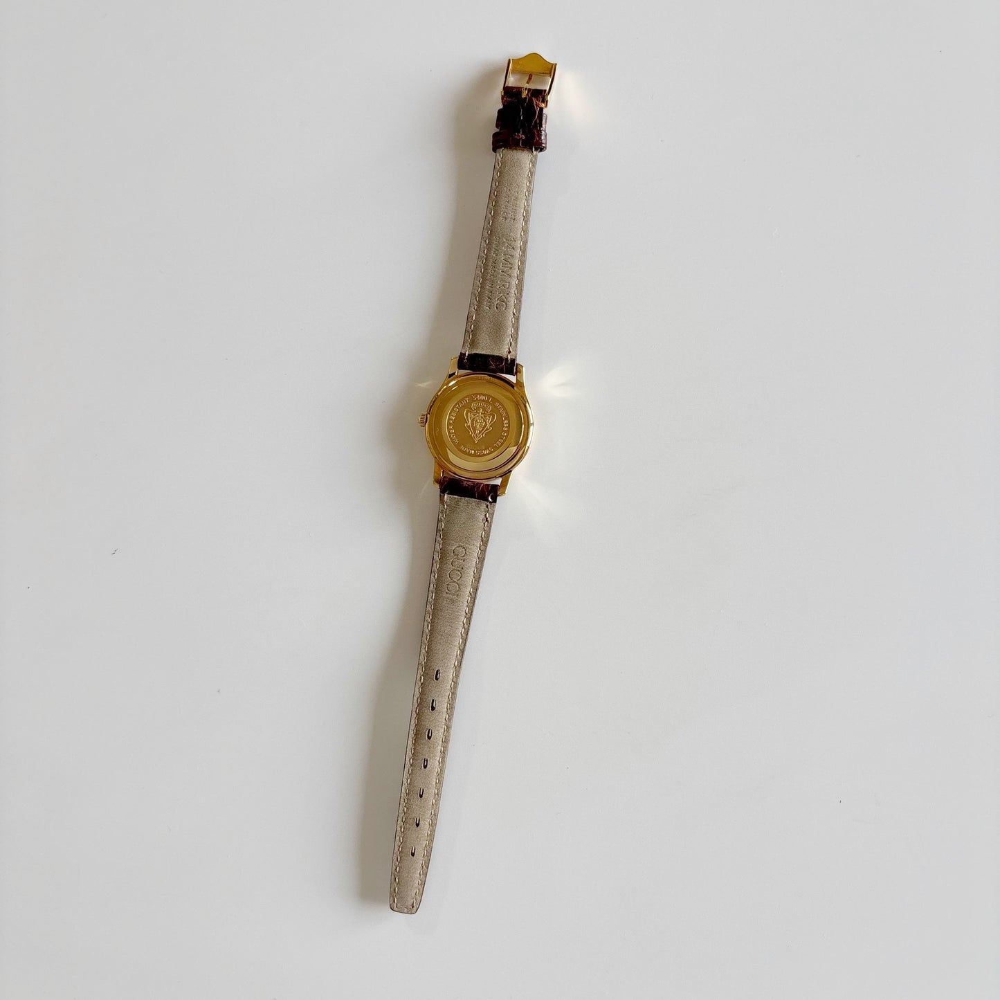 Gucci 1990s Date Round Dial Gold Plated Watch