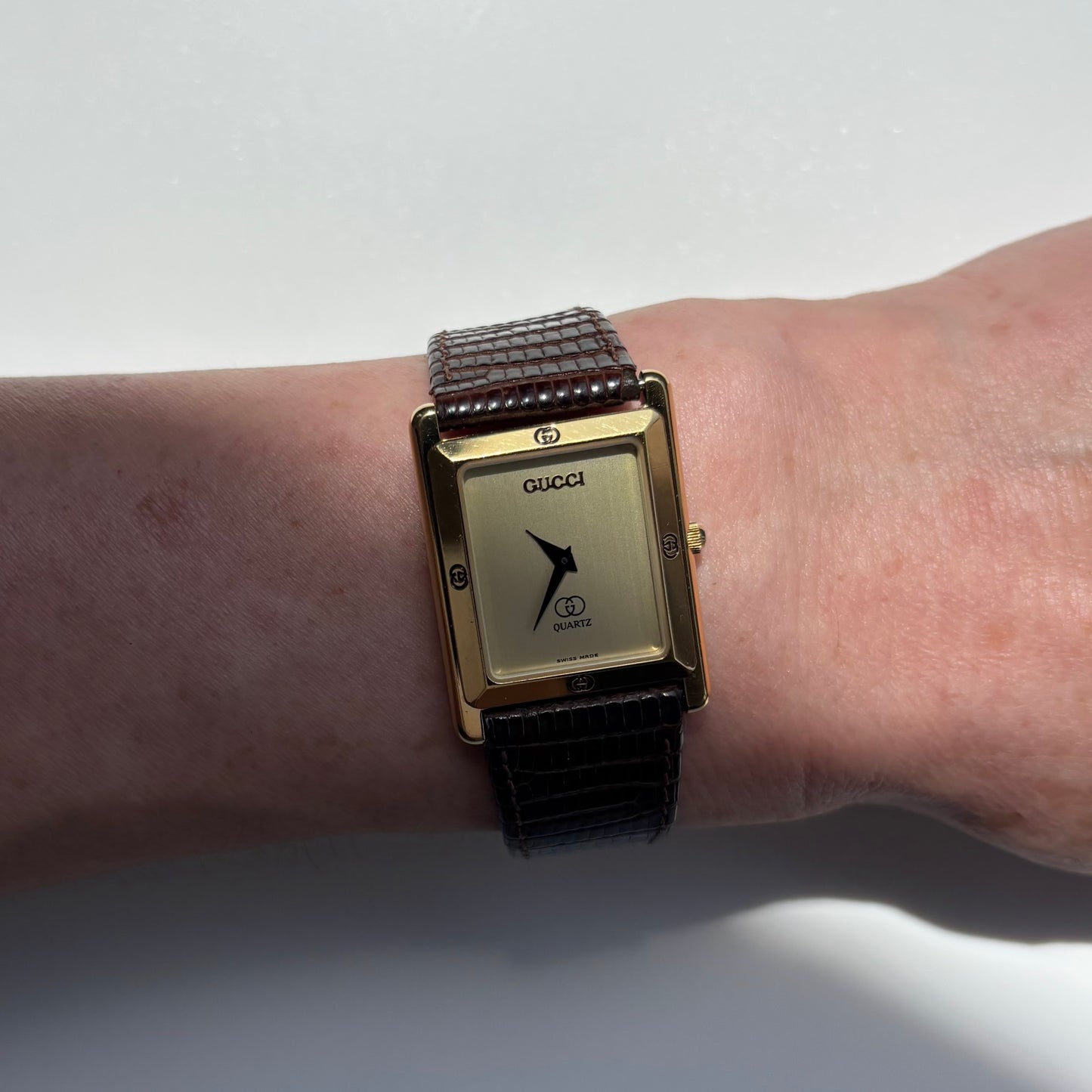 Gucci 1980s Tank Gold Plated Watch (Large)