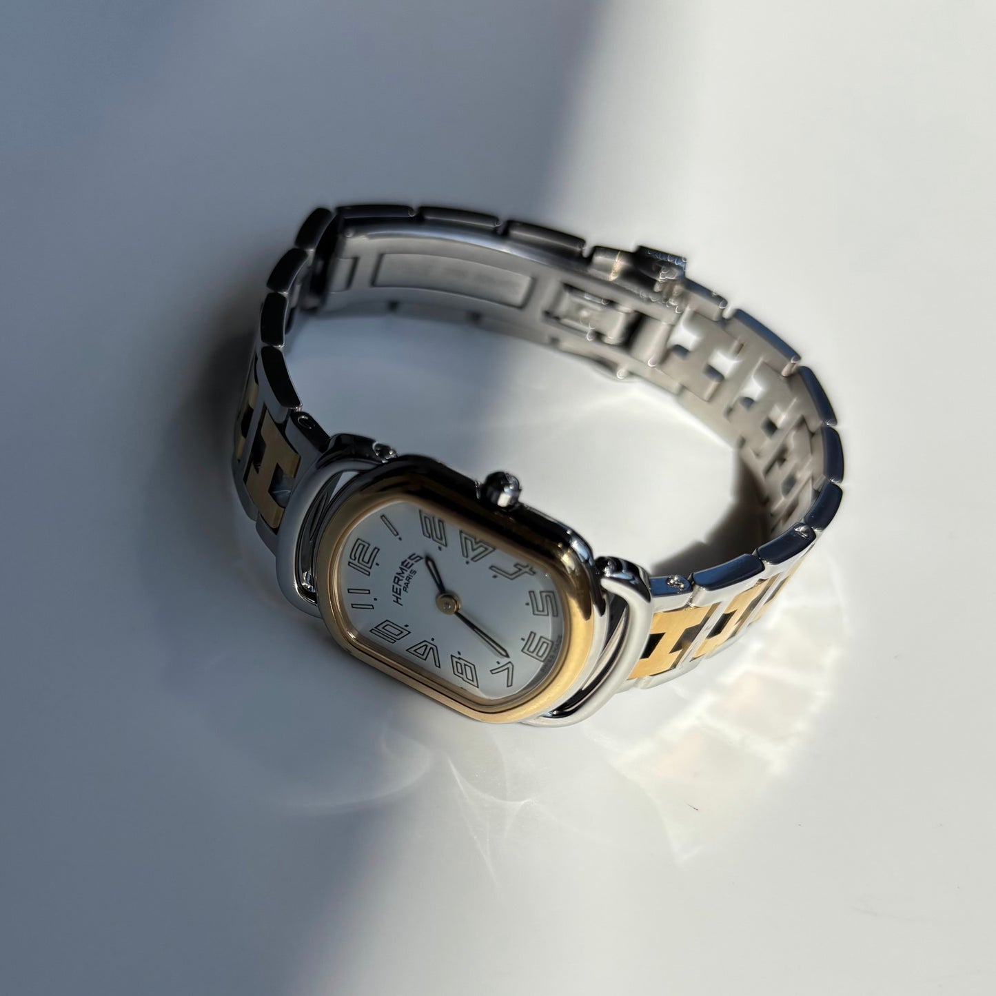 Hermes 1990s Rallye Two Tone Gold Plated Watch