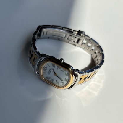 Hermes 1990s Rallye Two Tone Gold Plated Watch