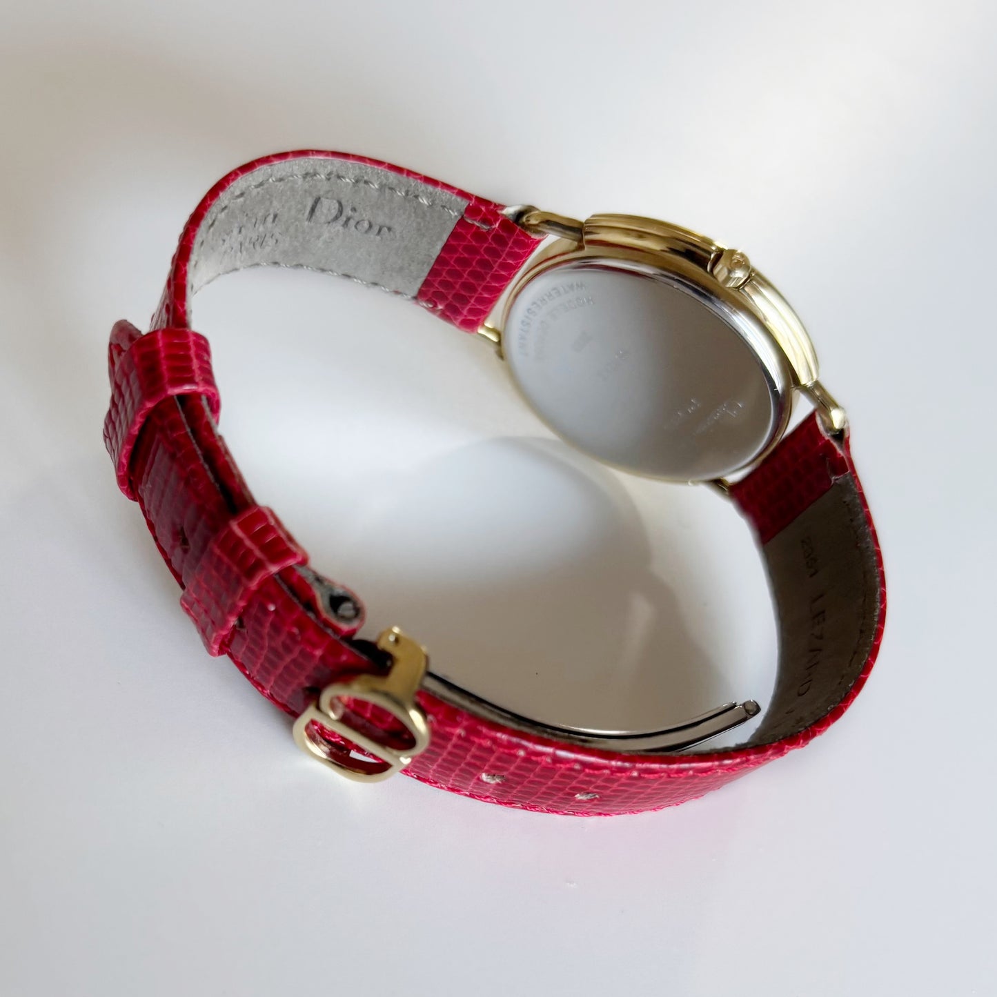 Dior 1990s Seashell Dial Round Gold Plated Watch (Large)