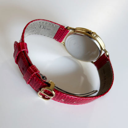Dior 1990s Seashell Dial Round Gold Plated Watch (Large)