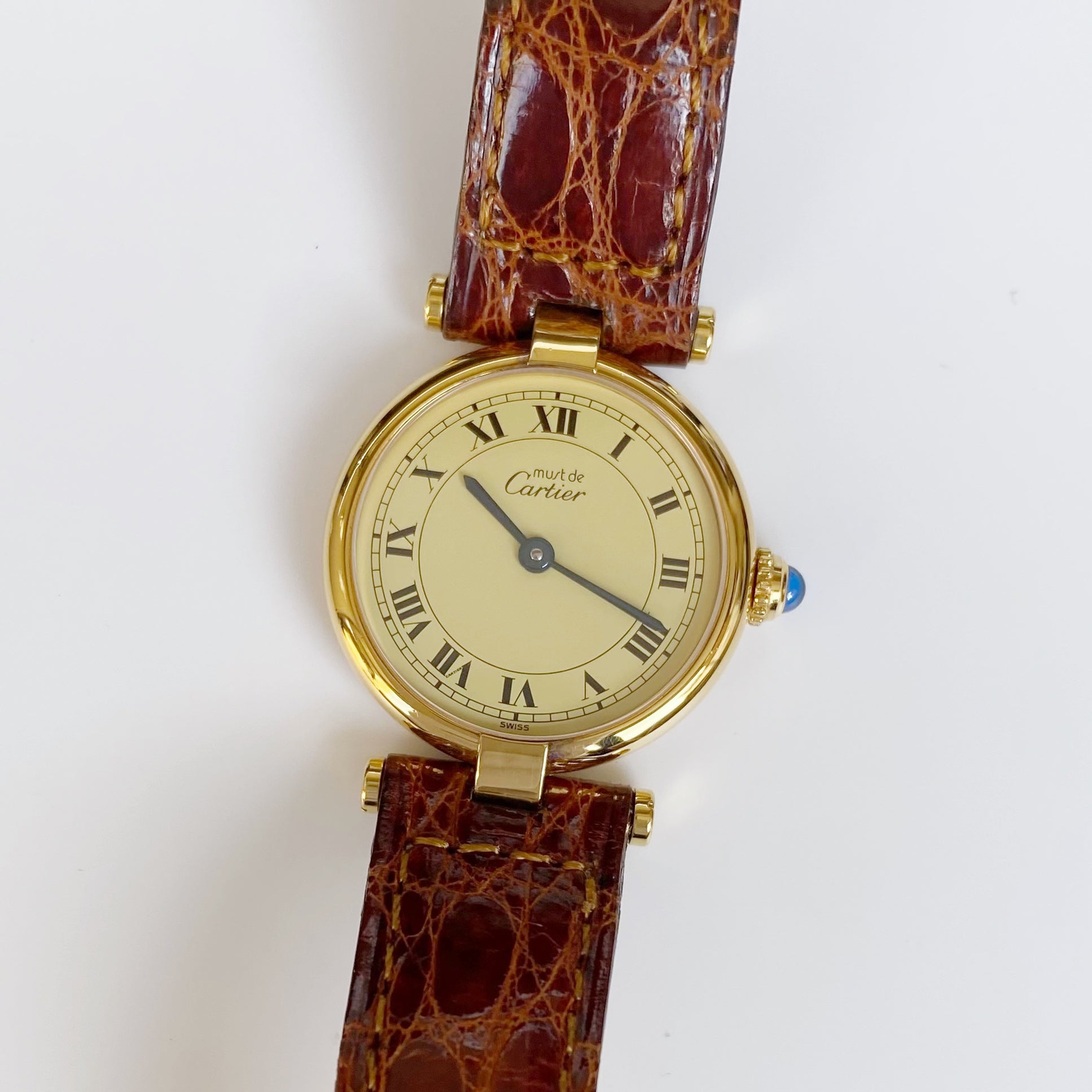 Cartier ゴールド ラウンド 時計　must de Cartier Cartier Must de Cartier Ronde 18K Diamond Women's Watch 32mm