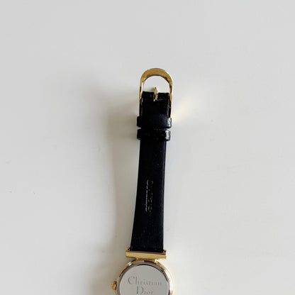 Dior 1990s Round Dial Gold Plated Watch