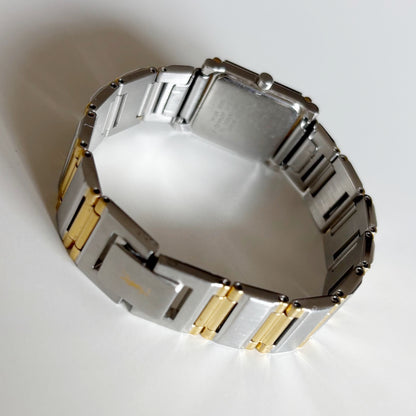 Yves Saint Laurent 1990s Square Dial Two Tone Watch