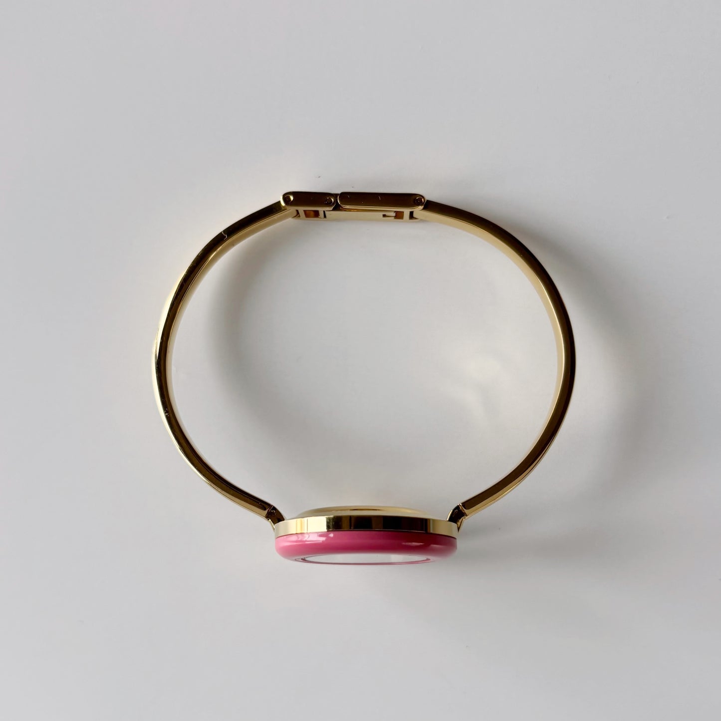 Gucci 1990s Interchangeable Bezel Gold Plated Bangle Watch with case, 12 bezels