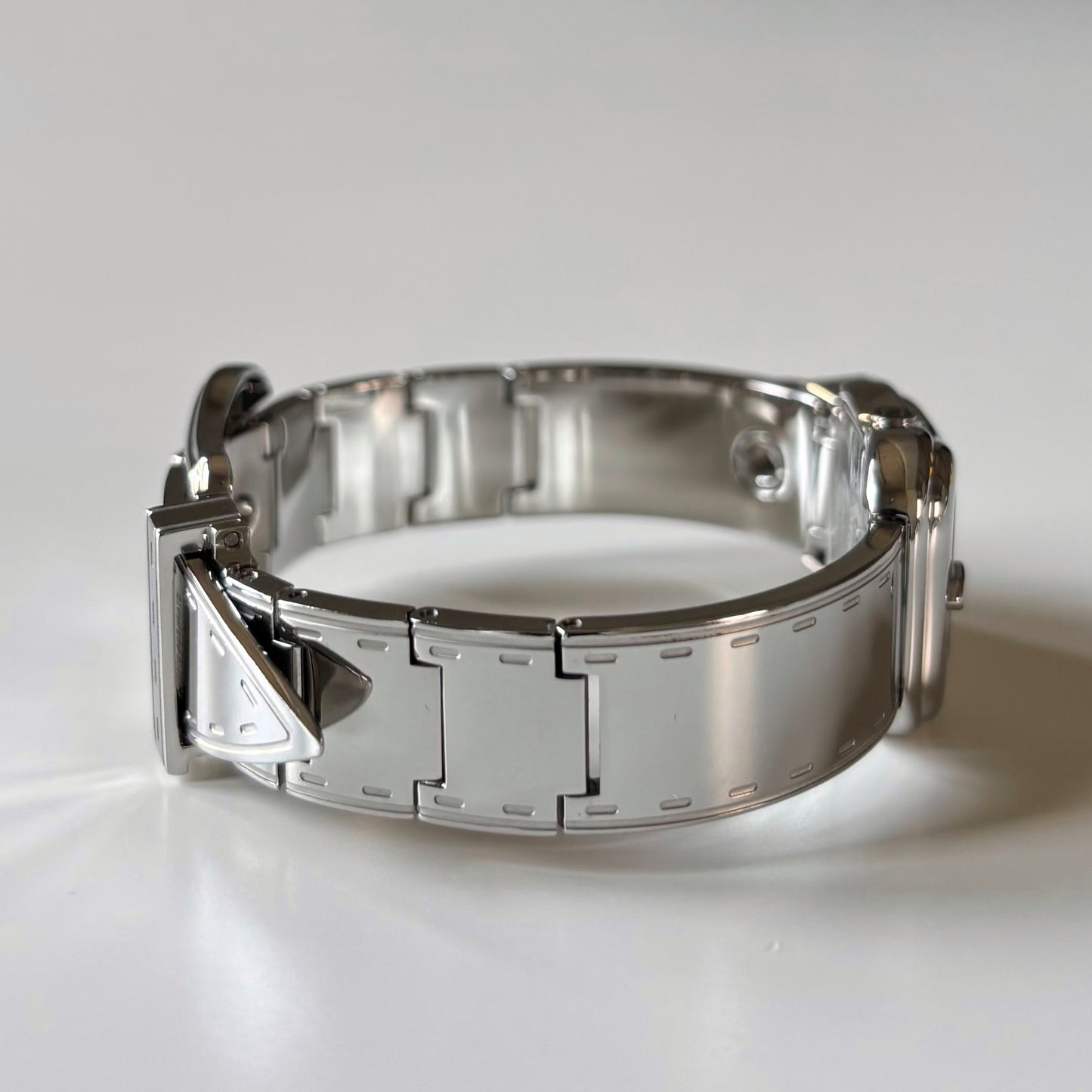 Fendi 1990s Seashell Dial Stainless steel Silver Buckle Watch