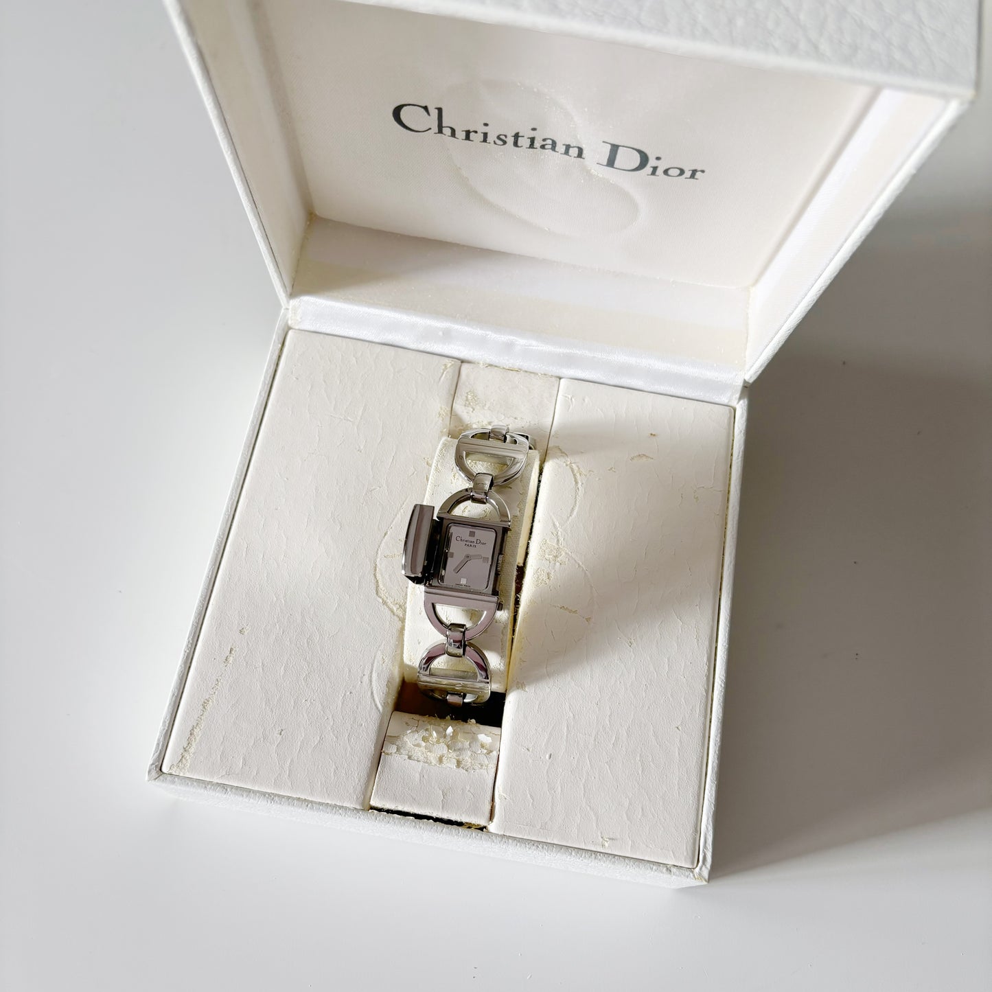 Dior Early 2000s Pandiora Mirrored Silver Watch