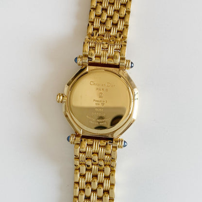 Dior 1990s Octagon Gold Plated Watch