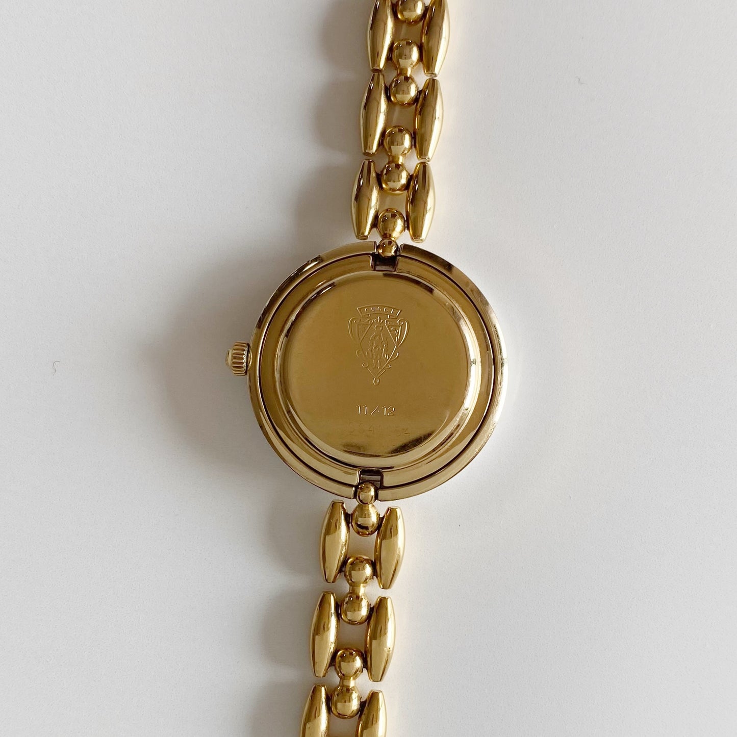 Gucci 1990s Interchangeable Bezel Gold Plated Watch with 6 bezels, case (167mm)