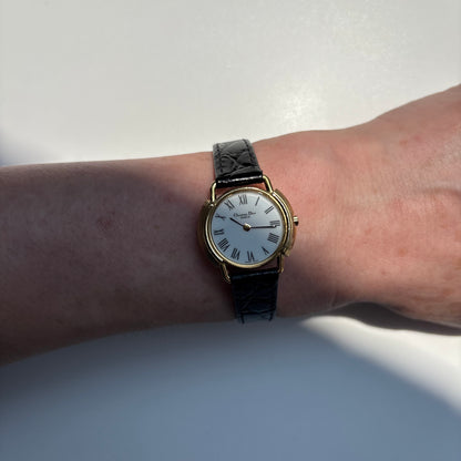 Dior 1990s Round Dial Gold Plated Watch