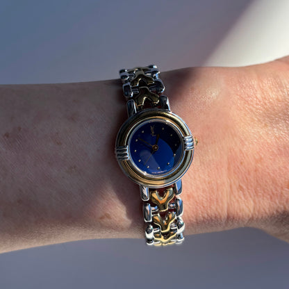 Yves Saint Laurent 1990s Round Dial Two Tone Watch