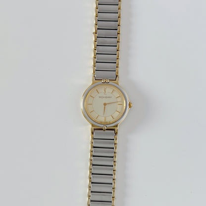 Yves Saint Laurent 1990s Round Dial Two Tone Watch