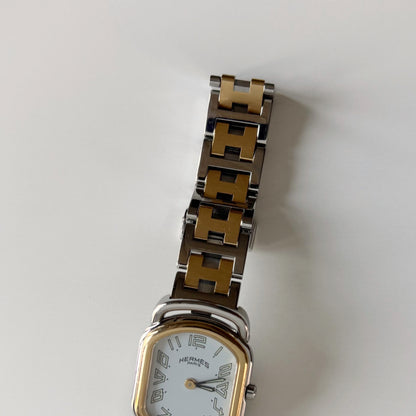 Hermes 1990s Rallye Two Tone Gold Plated Watch