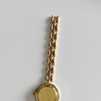 Gucci 1990s Interchangeable Bezel Gold Plated Rice Chain Watch with 6 bezels, case (160mm)