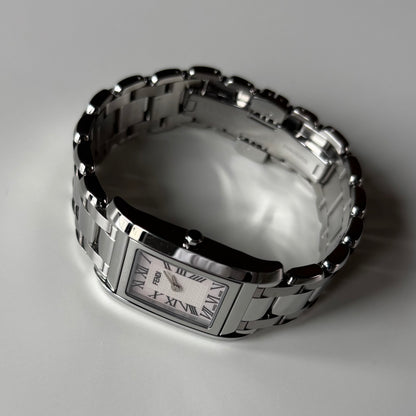 Fendi 1990s Seashell Dial Stainless steel Tank Watch