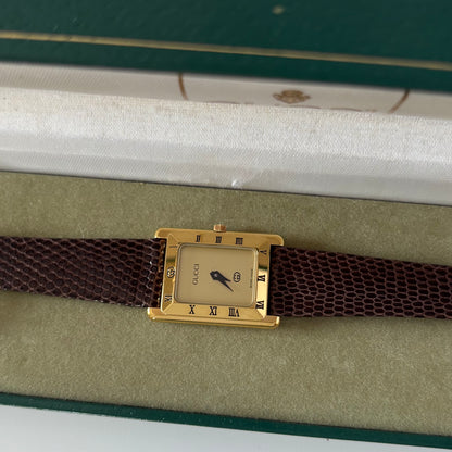 Gucci 1990s Tank Gold Plated Watch