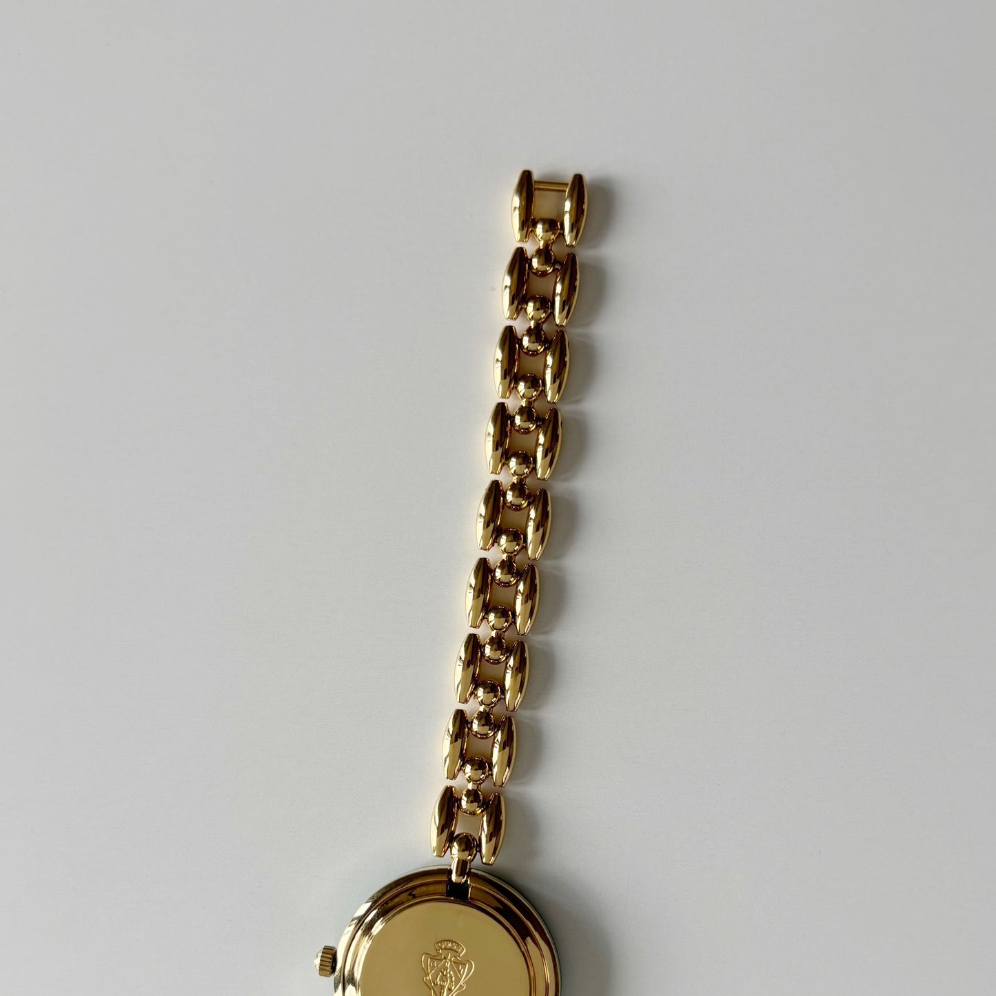 Gucci 1990s Interchangeable Bezel Gold Plated Rice Chain Watch with case, 6 bezels (160mm)