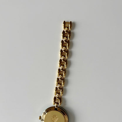 Gucci 1990s Interchangeable Bezel Gold Plated Rice Chain Watch with case, 6 bezels (160mm)