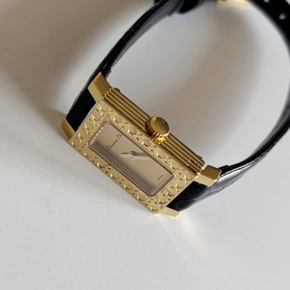 Dior 1990s La Parisienne  18K Solid Gold Case Tank Watch