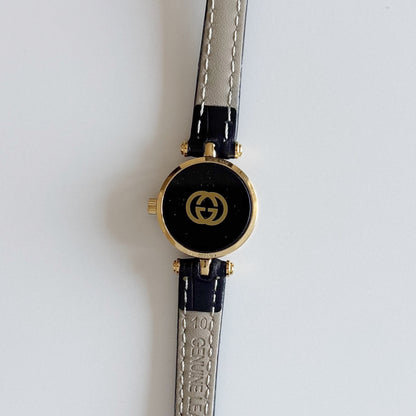 Gucci 1990s Round Dial Gold Plated Watch