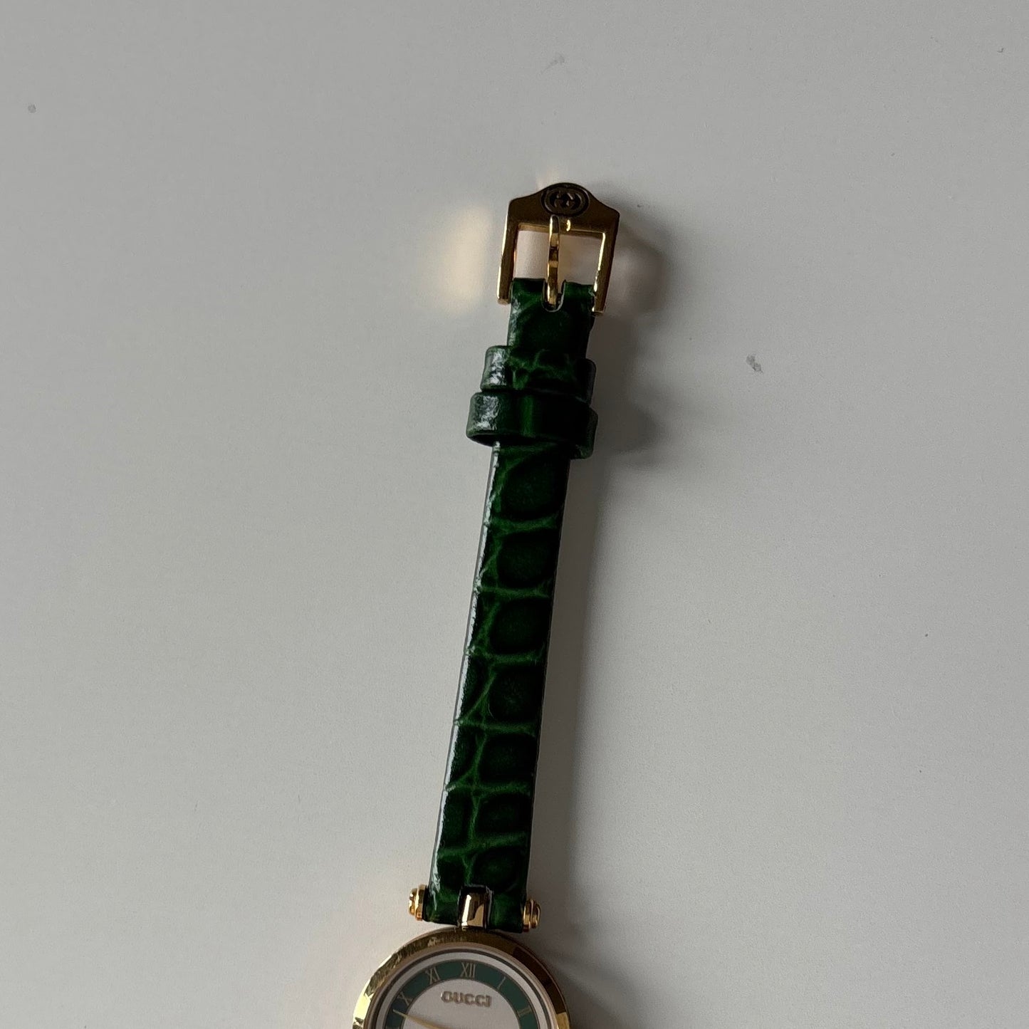 Gucci 1990s Green Dial Sherry Gold Plated Watch