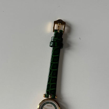 Gucci 1990s Green Dial Sherry Gold Plated Watch