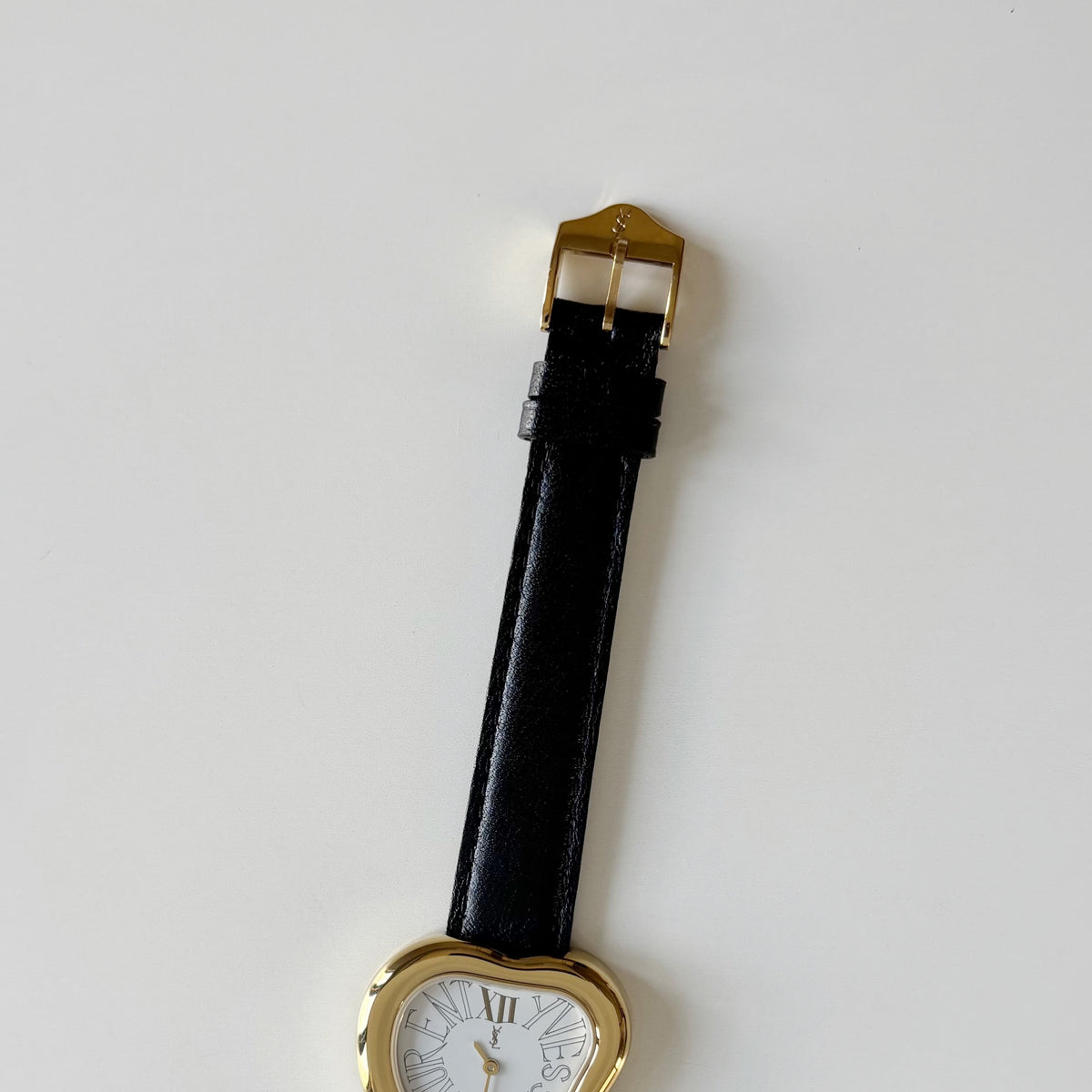 Yves Saint Laurent 1990s Heart Shaped Dial Gold Plated Watch