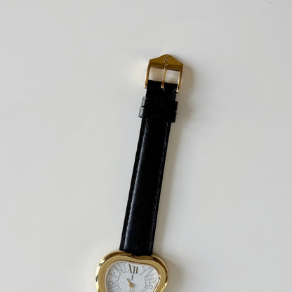Yves Saint Laurent 1990s Heart Shaped Dial Gold Plated Watch