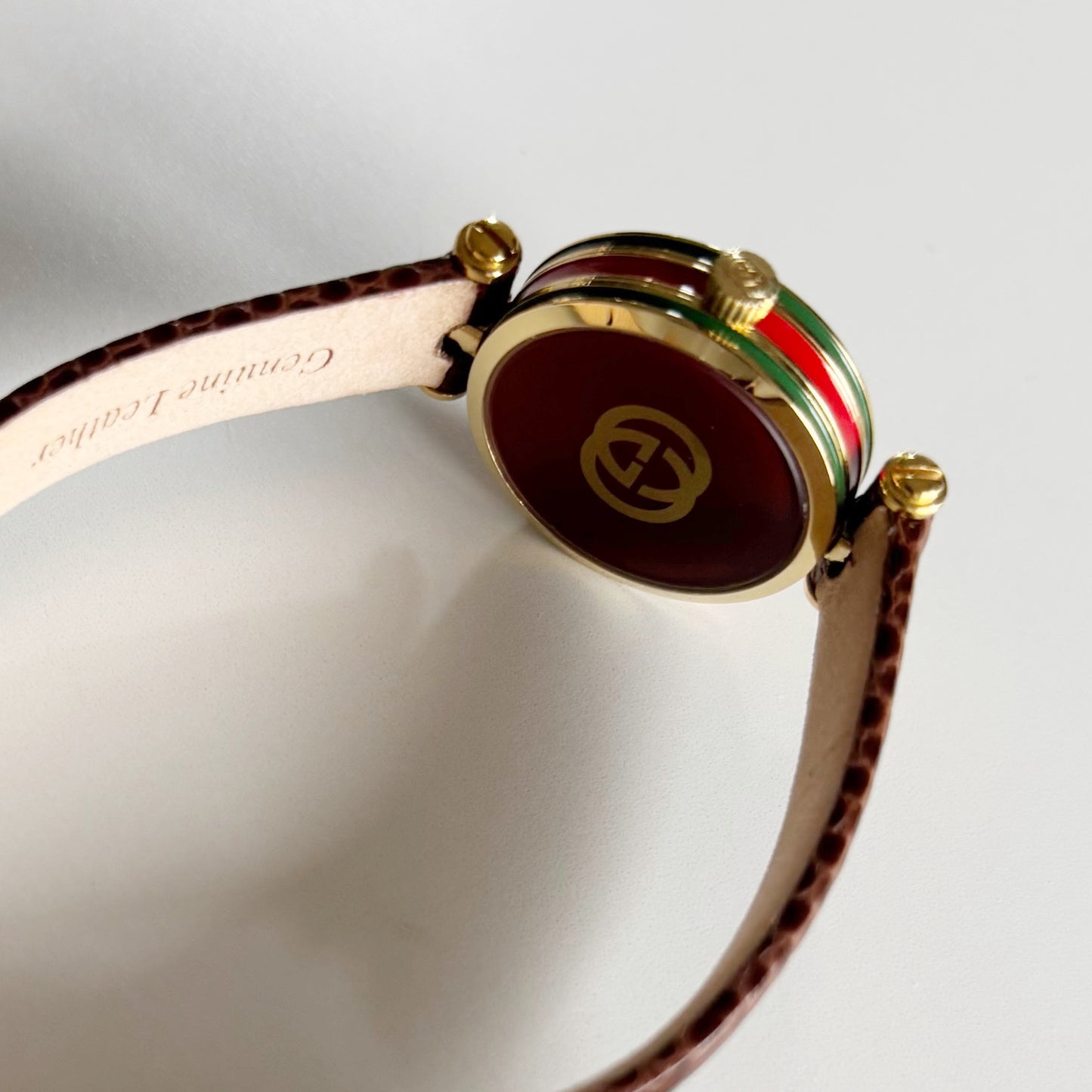 Gucci 1990s Round Dial Gold Plated Watch