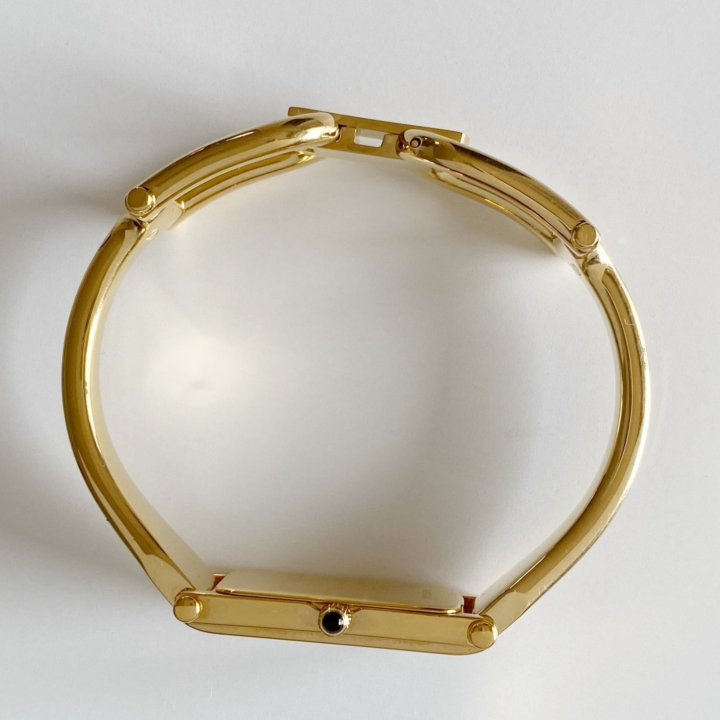 Gucci 1990s Gold Dial Gold Plated Bangle Watch (Small)