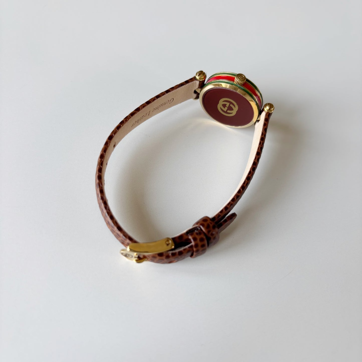 Gucci 1990s Round Dial Gold Plated Watch