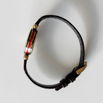 Gucci 1990s Round Dial Gold Plated Watch