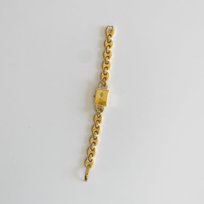 Gucci 1990s Interchangeable Belt Gold Plated Watch with 3 belts, case