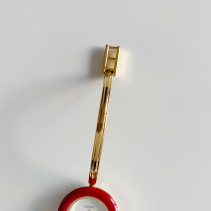 Gucci 1990s Interchangeable Bezel Gold Plated Bangle Watch with 12 bezels, case