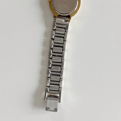 Yves Saint Laurent 1990s Black Dial Two Tone Watch