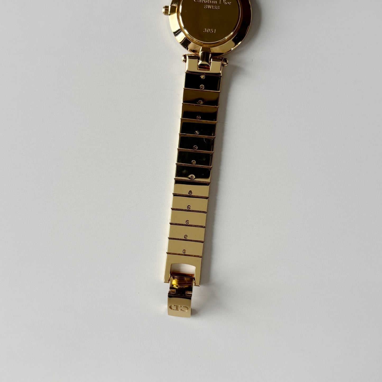 Dior 1990s Round Dial Gold Plated Watch
