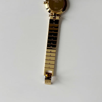 Dior 1990s Round Dial Gold Plated Watch