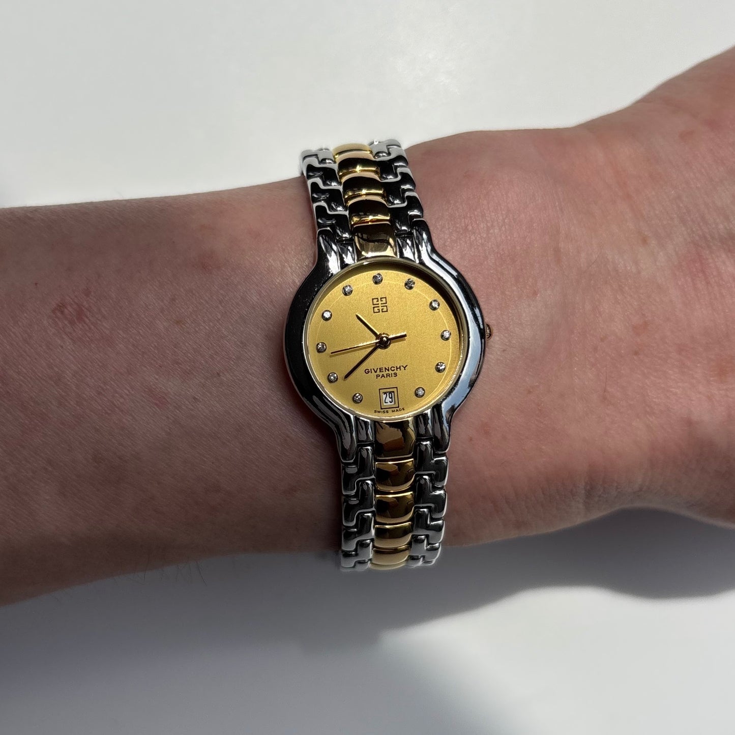 Givenchy 1990s Round Dial Two Tone Watch