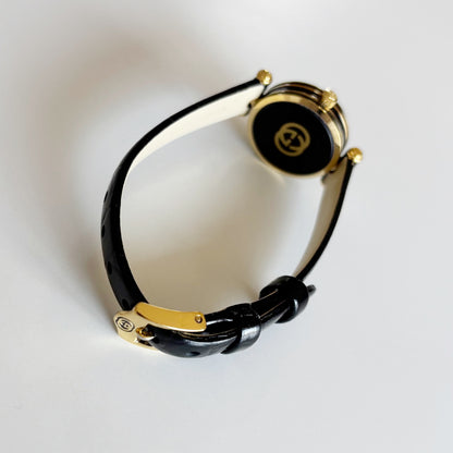 Gucci 1990s Round Dial Gold Plated Watch