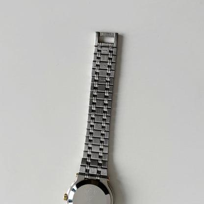 Gucci 1990s Round Dial Gold Plated Two Tone Watch