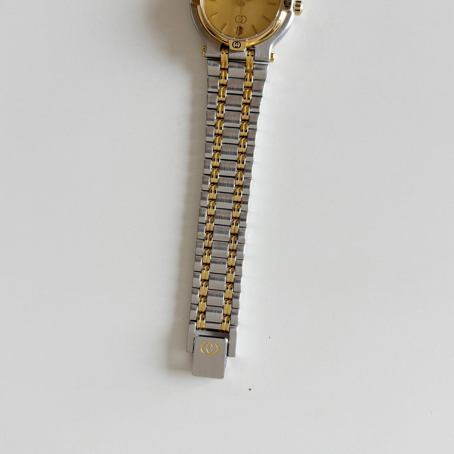 Gucci 1990s Date Round Dial Two Tone Watch