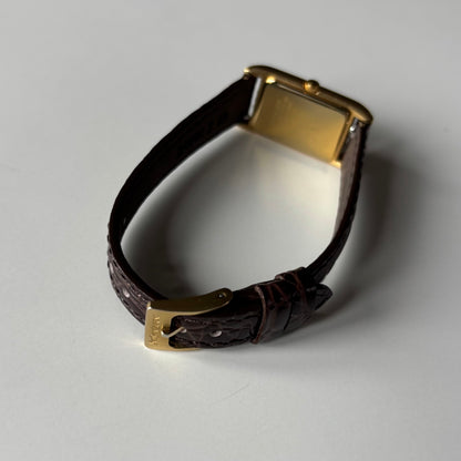 Yves Saint Laurent 1990s Tank Gold Plated Watch